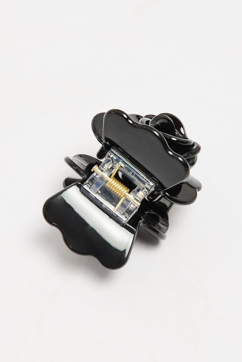 Black Rosette Hair Claw Clip