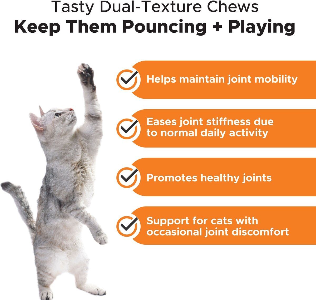 PetHonesty Dual Texture Chicken Flavored Chews Hip and Joint Supplement for Cats