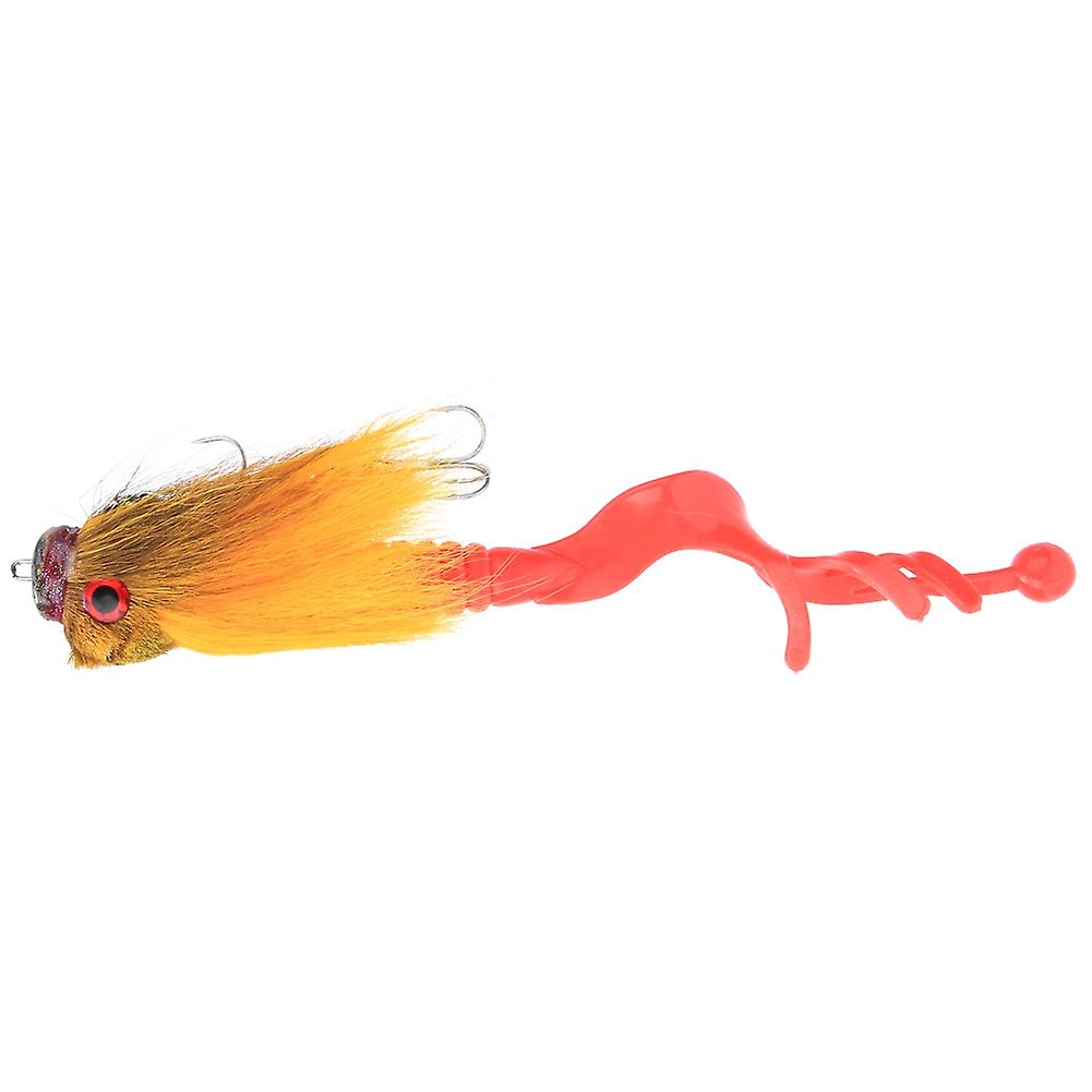 Simulation Mouse Shape Resin Fishing Lure Soft Bait Tackle With Dual Treble Hookyellow