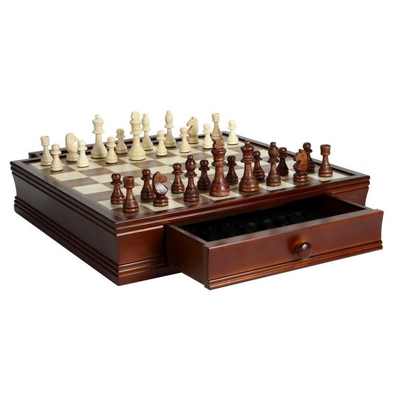 Hathaway BG2110 Prodigy Wood Chess   Checkers Set