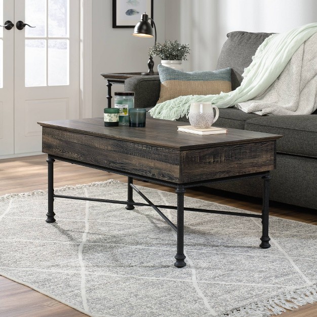 Canal Street Lift Top Coffee Table With Storage Carbon Oak Sauder