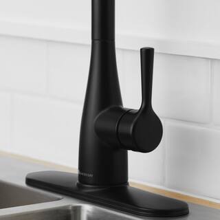 Glacier Bay Sadira Touchless Single-Handle Pull-Down Sprayer Kitchen Faucet in Matte Black HD67798W-1310H