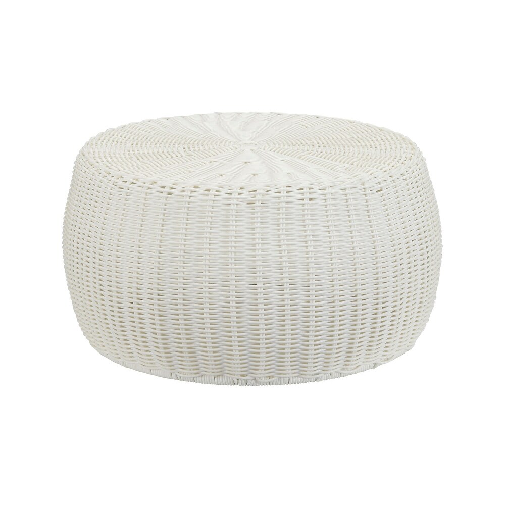 Handwoven Resin Storage Stool Ottoman