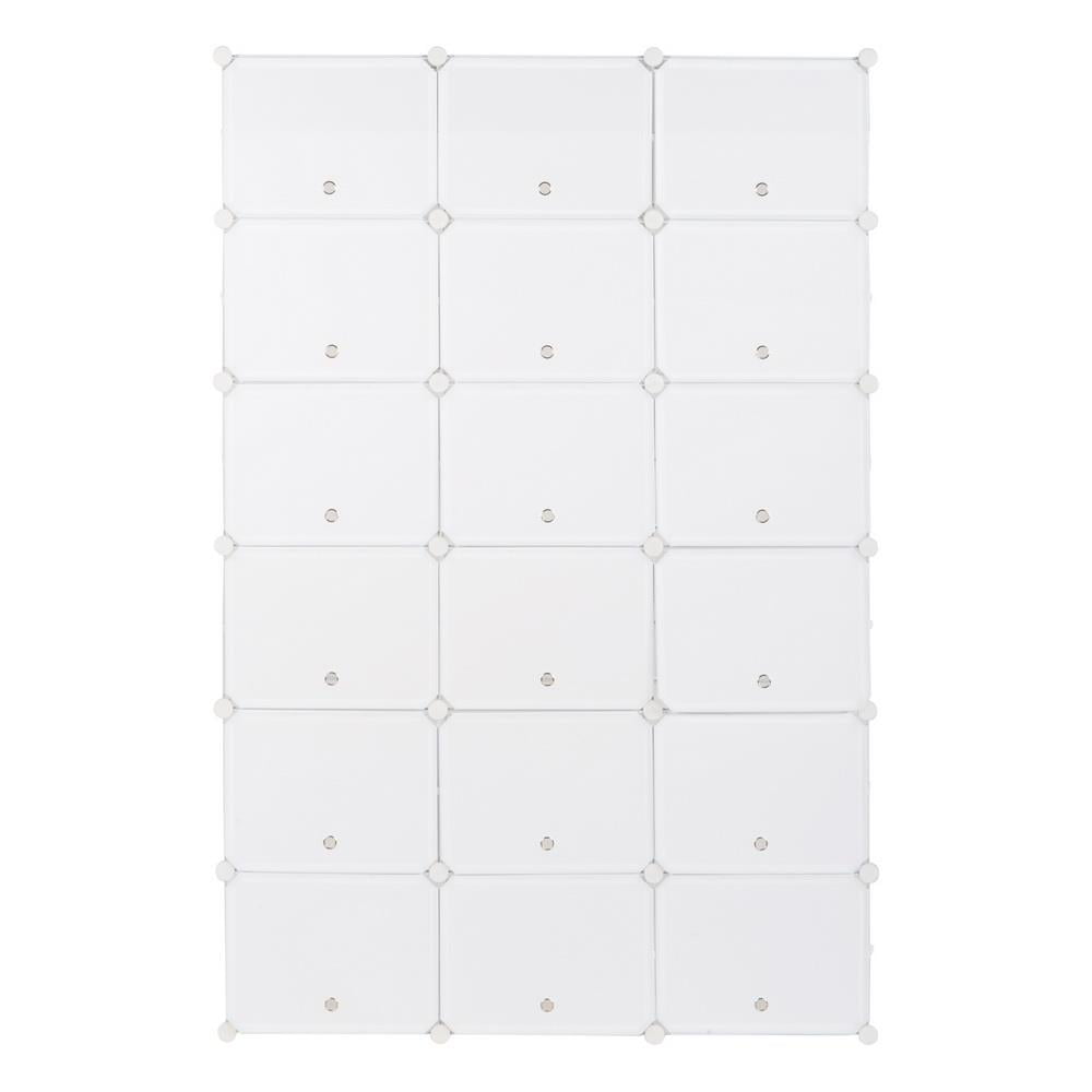 UBesGoo 12 Tiers Shoe Rack Shelf 36 Cubes Shoe Storage Cabinet 72 Pairs Shoe Storage Organizer for Entryway Hallway Bedroom Living Room， White