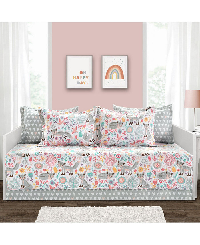 Lush Dandeacute;cor Pixie Fox 6 Piece Daybed Cover Set for Kids， 75 x 39