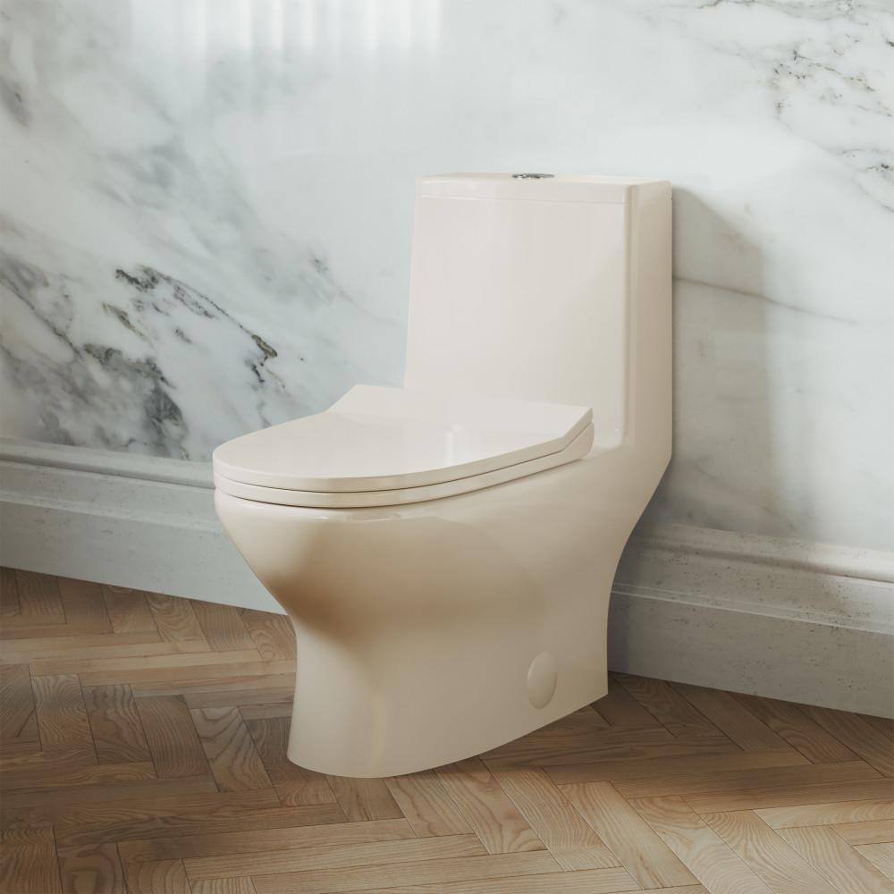 Swiss Madison Ivy 1-piece 1.11.6 GPF Elongated Toilet Dual Vortex Flush in Bisque Seat Included SM-1T112BQ