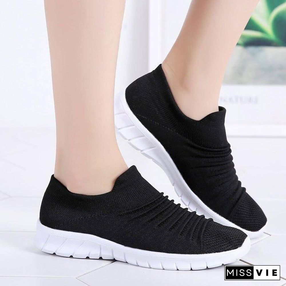 Summer Casual Socks Shoes For Women Fashion Woman Flats Slip On Lightweight Breathable Sneakers Zapatillas Mujer Deportiva