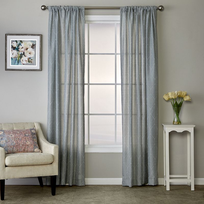 SKL Home Leaf Damask 1-panel Window Curtain