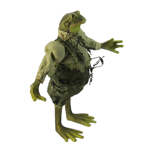 Princess Garden Whimsical Green Mr Frog Decorative Figure With Vine Accents