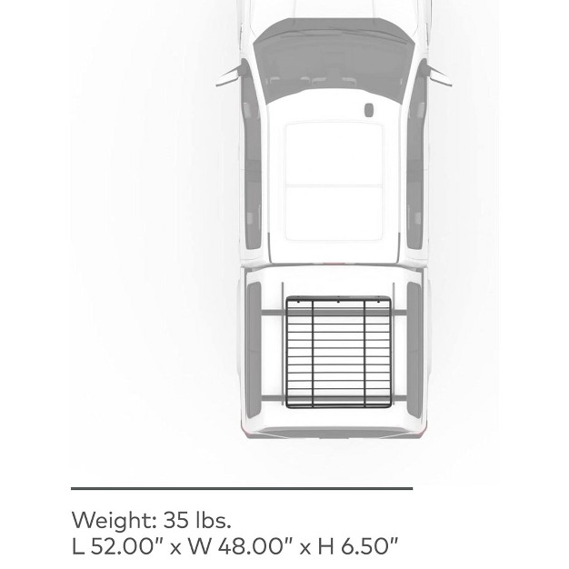 Yakima Megawarrior Large Sized Heavy Duty Steel Cargo Basket Roof Rack With Universal Mounting Hardware For All Yakima Streamline Crossbars Black