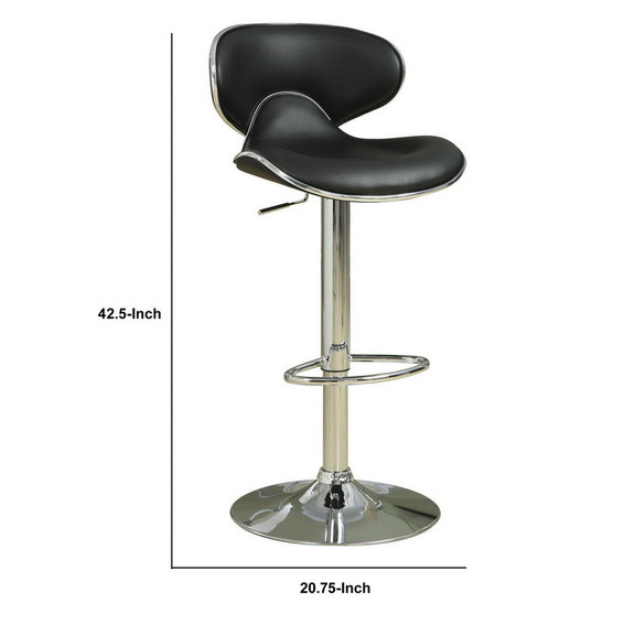 Benzara BM69369 Swivel Adjustable Bar Stool  Black...