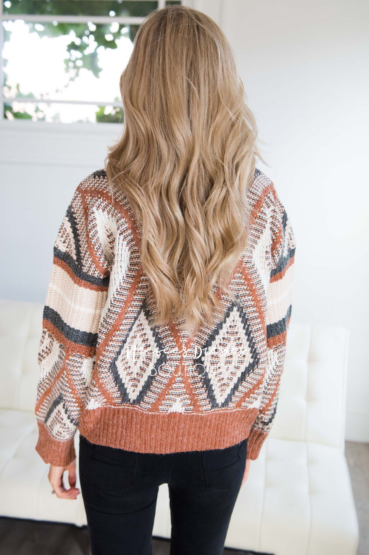 Keep Me Cozy Diamond Knit Sweater