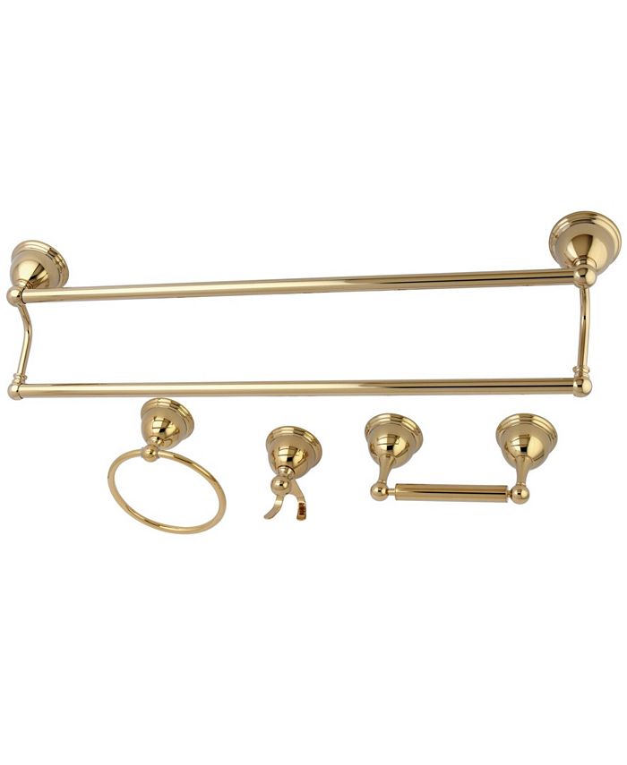 Kingston Brass Restoration 4-Pc. Dual Towel Bar Bathroom Hardware Set