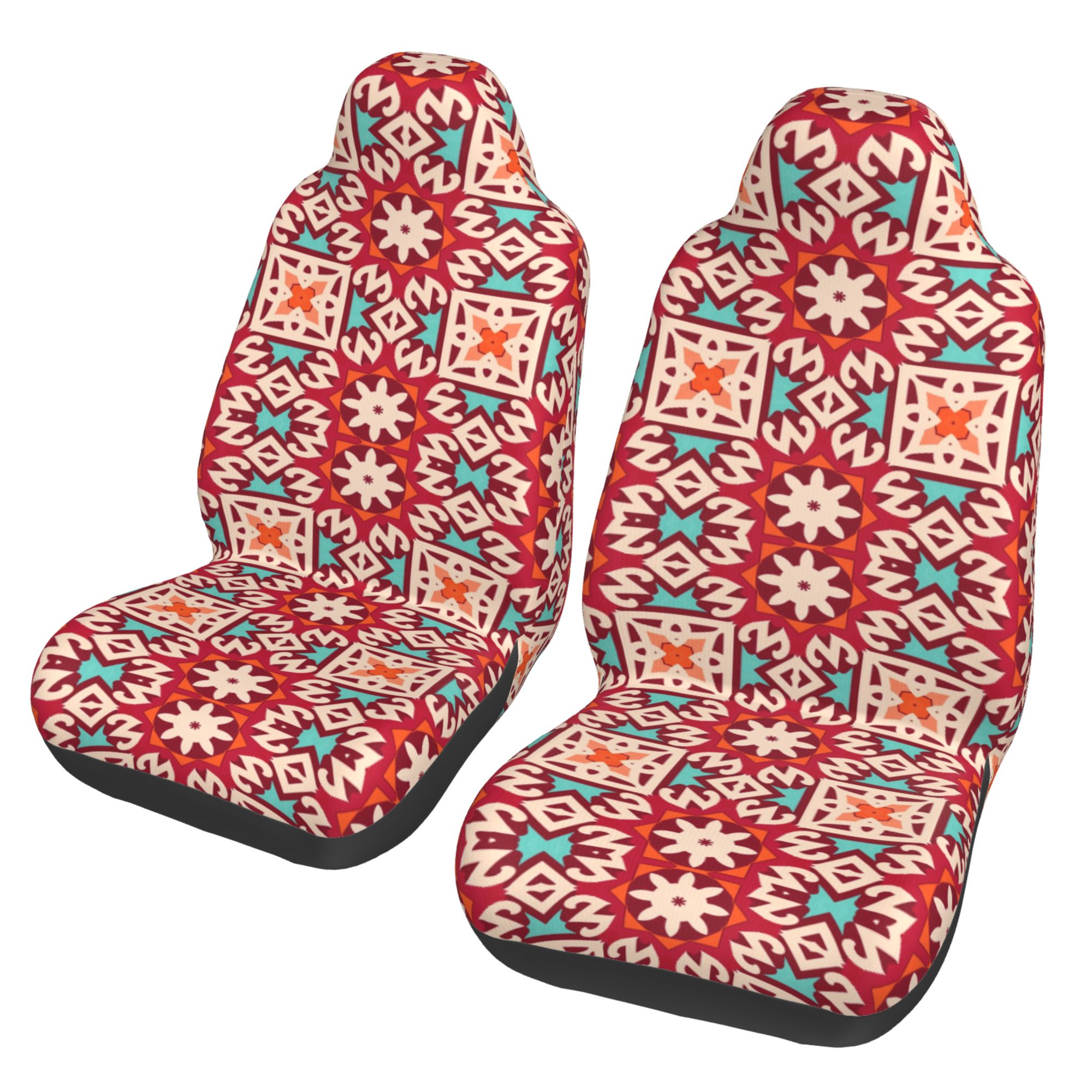 ZICANCN Car Seat Covers Front Seats Only，Abstract Colorful Geometric Automotive Seat Covers Protectors for Cars Trucks Suv 2 Pack