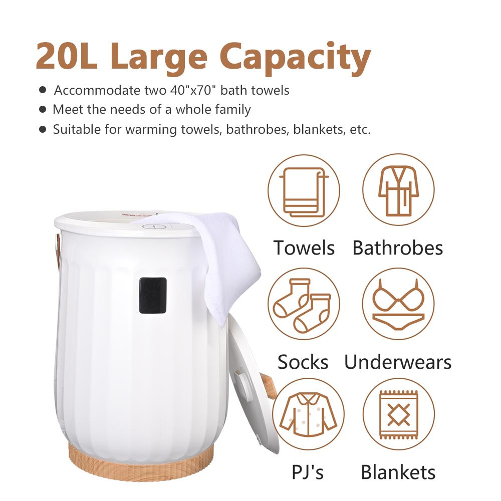 Yescom 20L Heated Towel Warmer Bucket Holds (2x) 40x70 Bath Towels