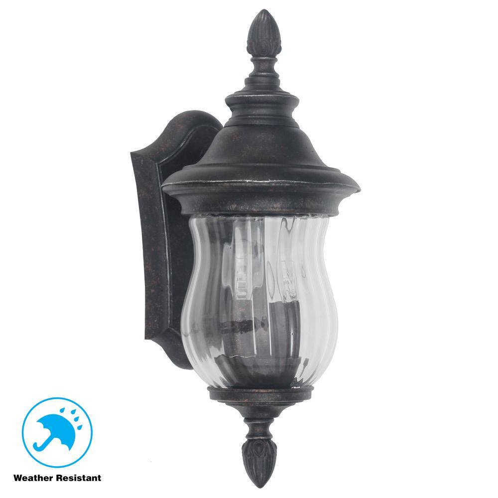 Home Decorators Collection Wesleigh 2-Light Bronze Outdoor Wall Lantern Sconce 23421