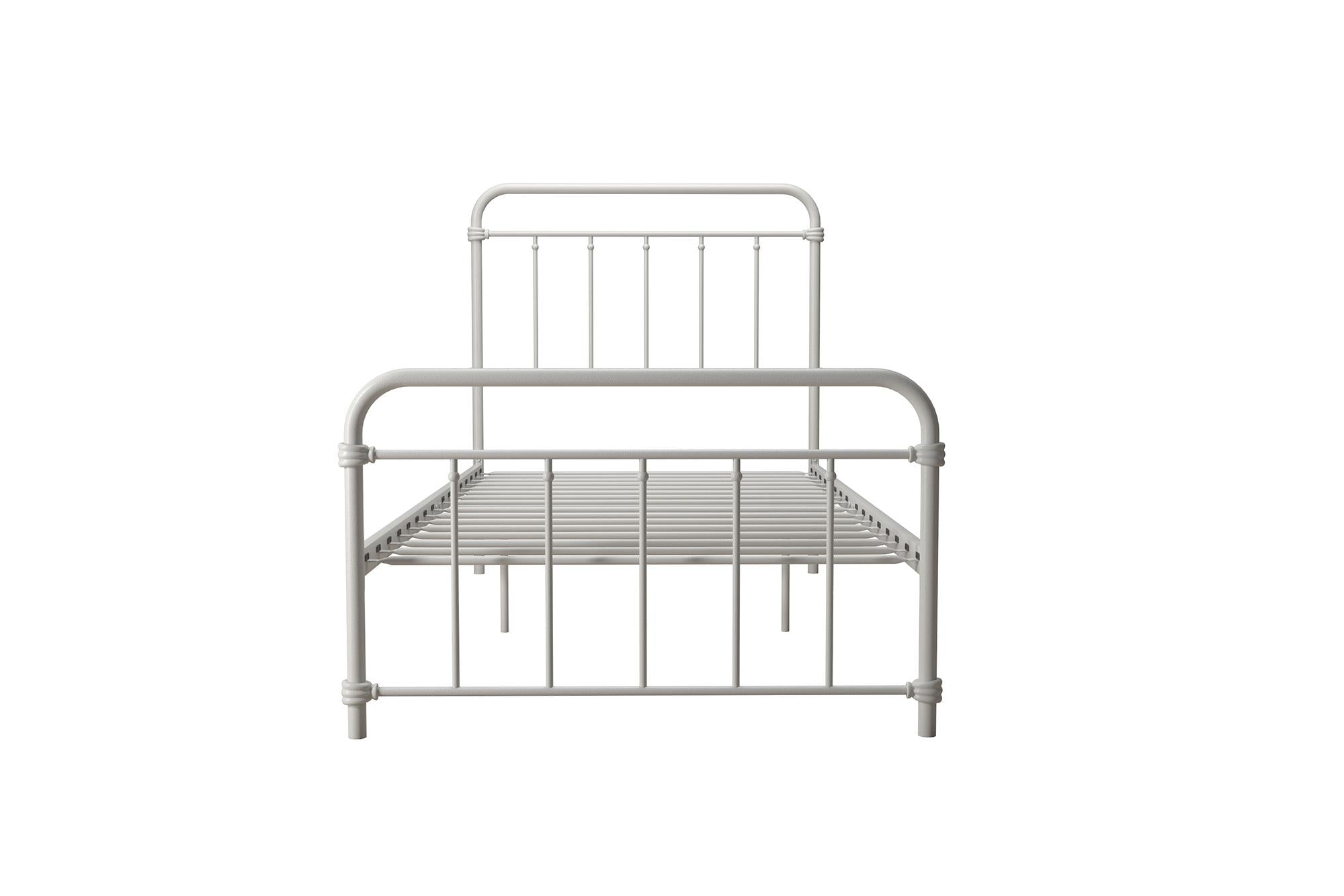 Desert Fields Wallace Metal Platform Bed, Twin, White