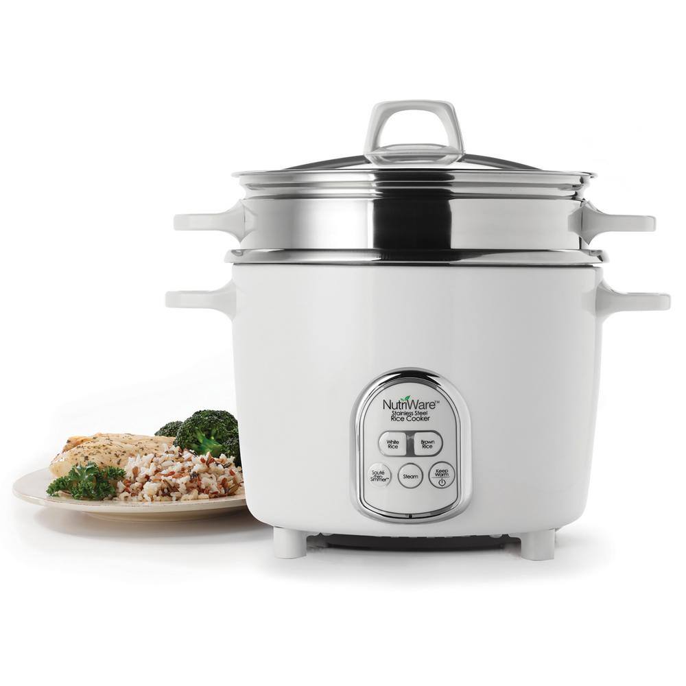 AROMA NutriWare Digital Pot Style 7-Cup Rice Cooker with Glass Lid and Non-Stick Pot NRC-687SD-1SG