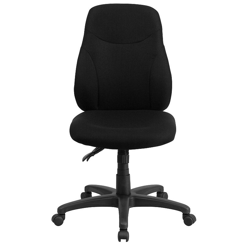 Emma and Oliver Mid-Back Black Fabric 1.5 Back Adjustment Ergonomic Task Office Chair