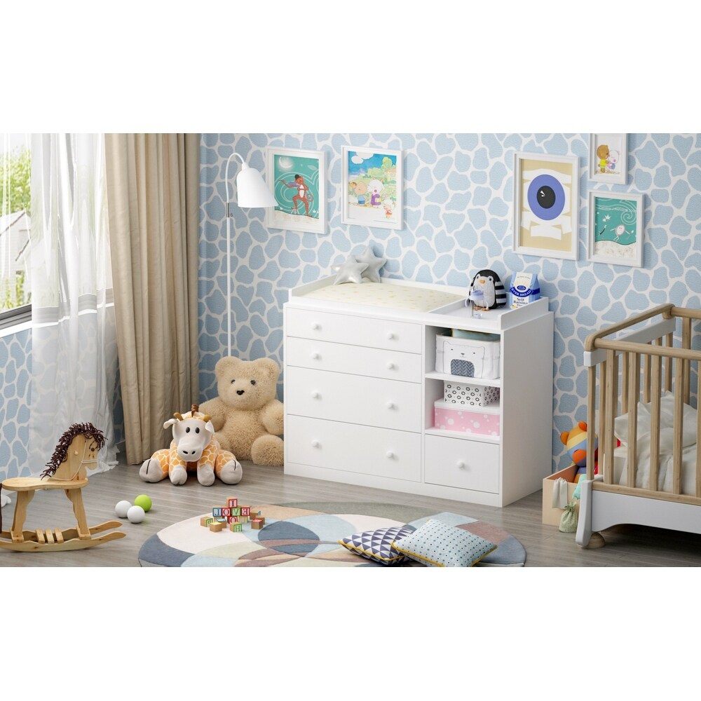 Kerrogee 5 Drawer Dresser with Baby Changing Table   White