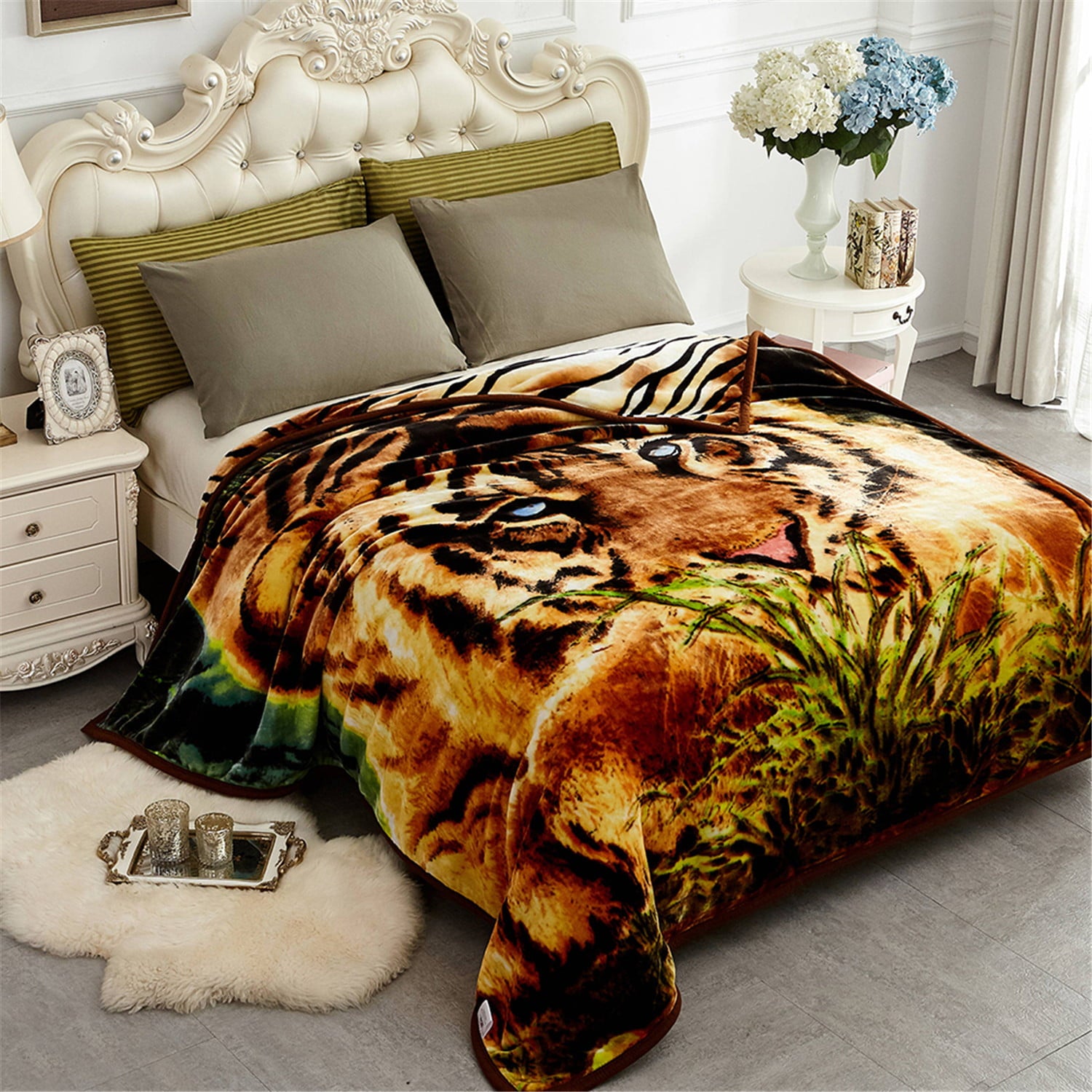 JML King Mink Plush Fleece Bed Blanket For Winter， 520GSM Silky Soft Warm Blanket，83