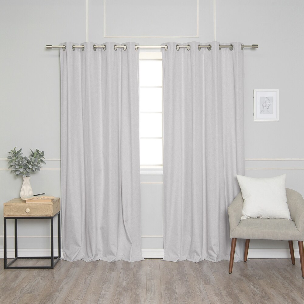 Aurora Home Linen Textured Grommet Thermal Total Blackout Curtain Pair