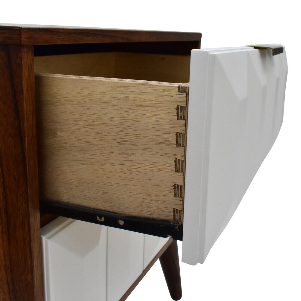 Carson Carrington Greta Burnished Walnut Mid century Nightstand