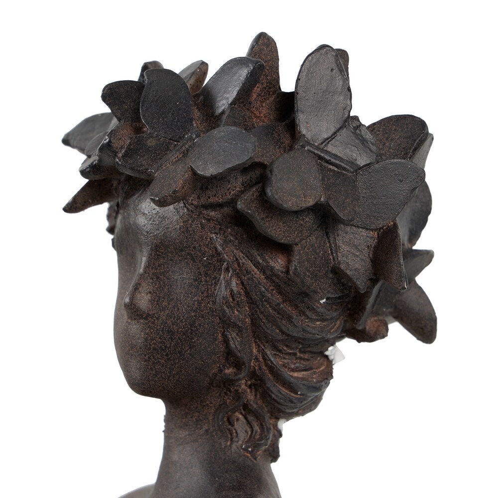 Dark Gray Resin Woman Sculpture