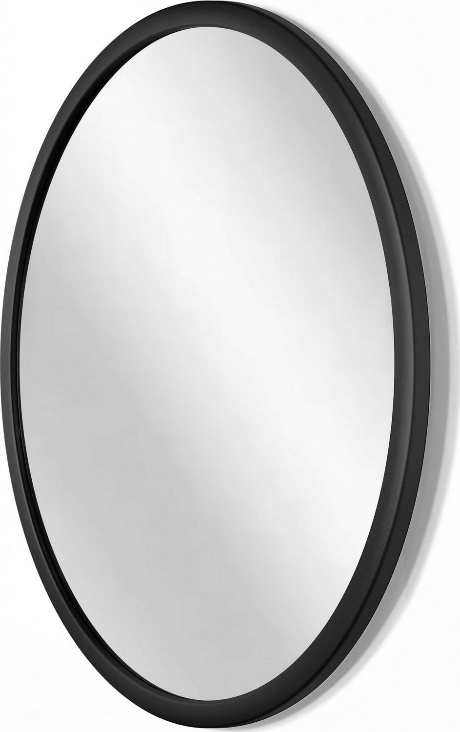 Infinity Instruments Nera Black Round Modern 22inch Wall Mirror  Crowdfused