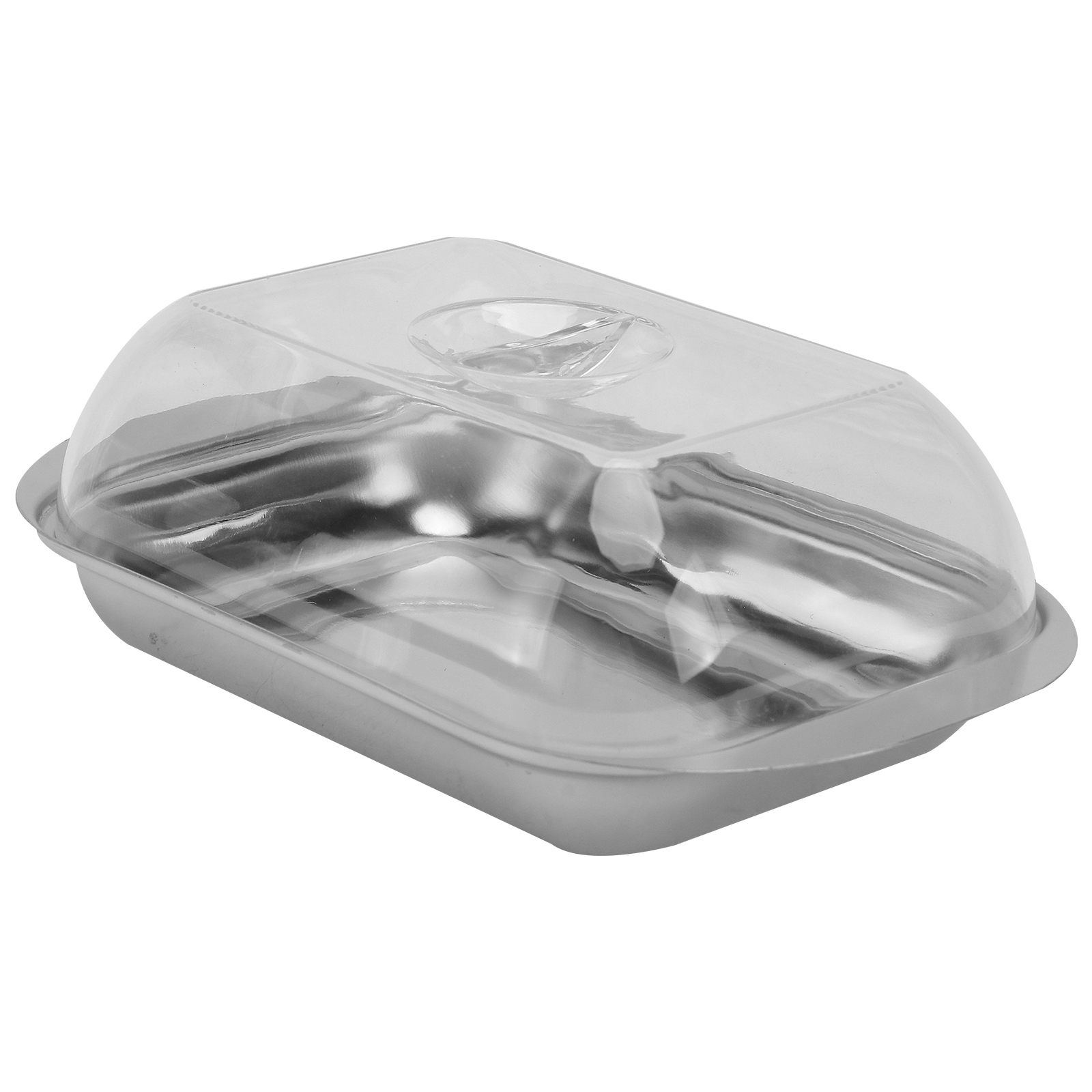 Hemoton 1Pc Stainless Steel Butter Plate Simple Beef Tallow Dish Storage Plate with Lid