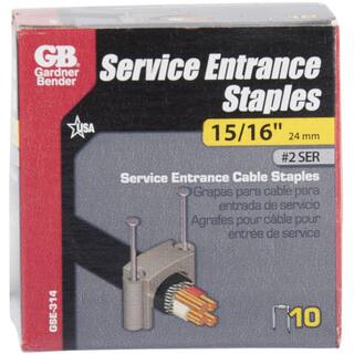 Gardner Bender 1516 in. Polyethylene Service Entrance Cable Staple - Gray (10-Pack) GSE-314