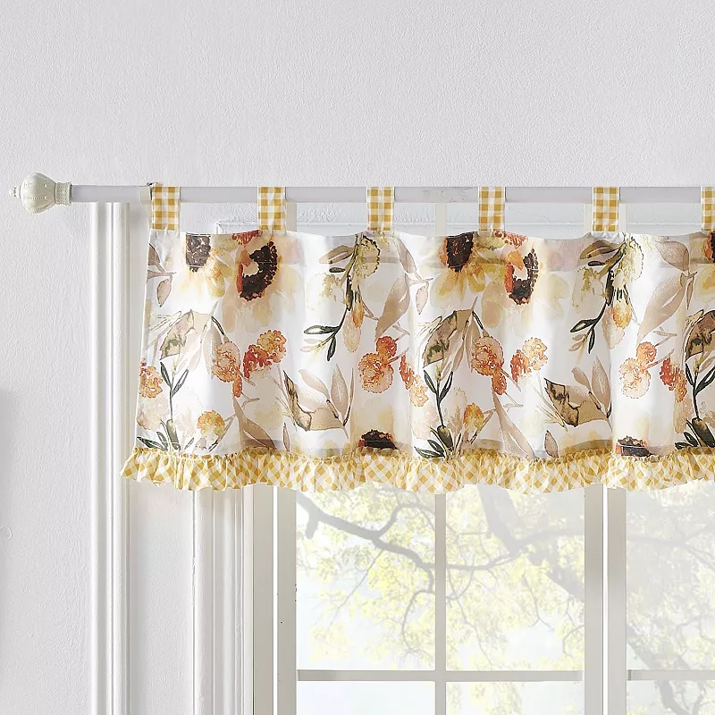 Greenland Home Somerset Ruffle-Trimmed Window Valance， 84 W x 19 L， Gold