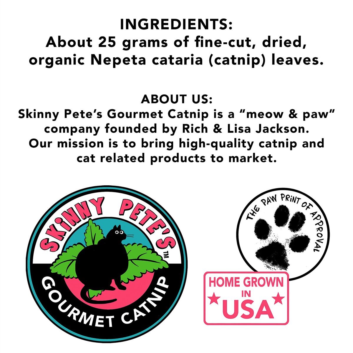 Skinny Pete's Gourmet Catnip Classic Organic Catnip， 0.8-oz bag