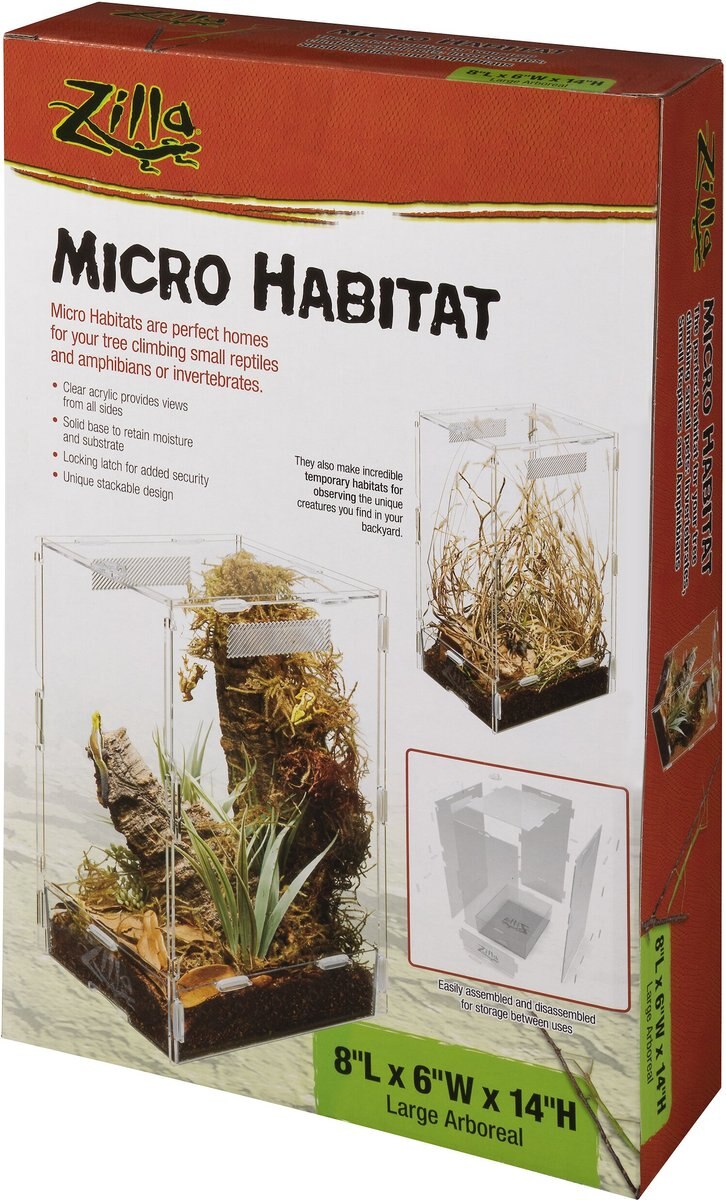 Zilla Micro Habitat Terrariums with Locking Latch Arboreal