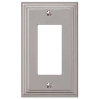 Hampton Bay Tiered 1 Gang Rocker Metal Wall Plate - Satin Nickel 84RNHB