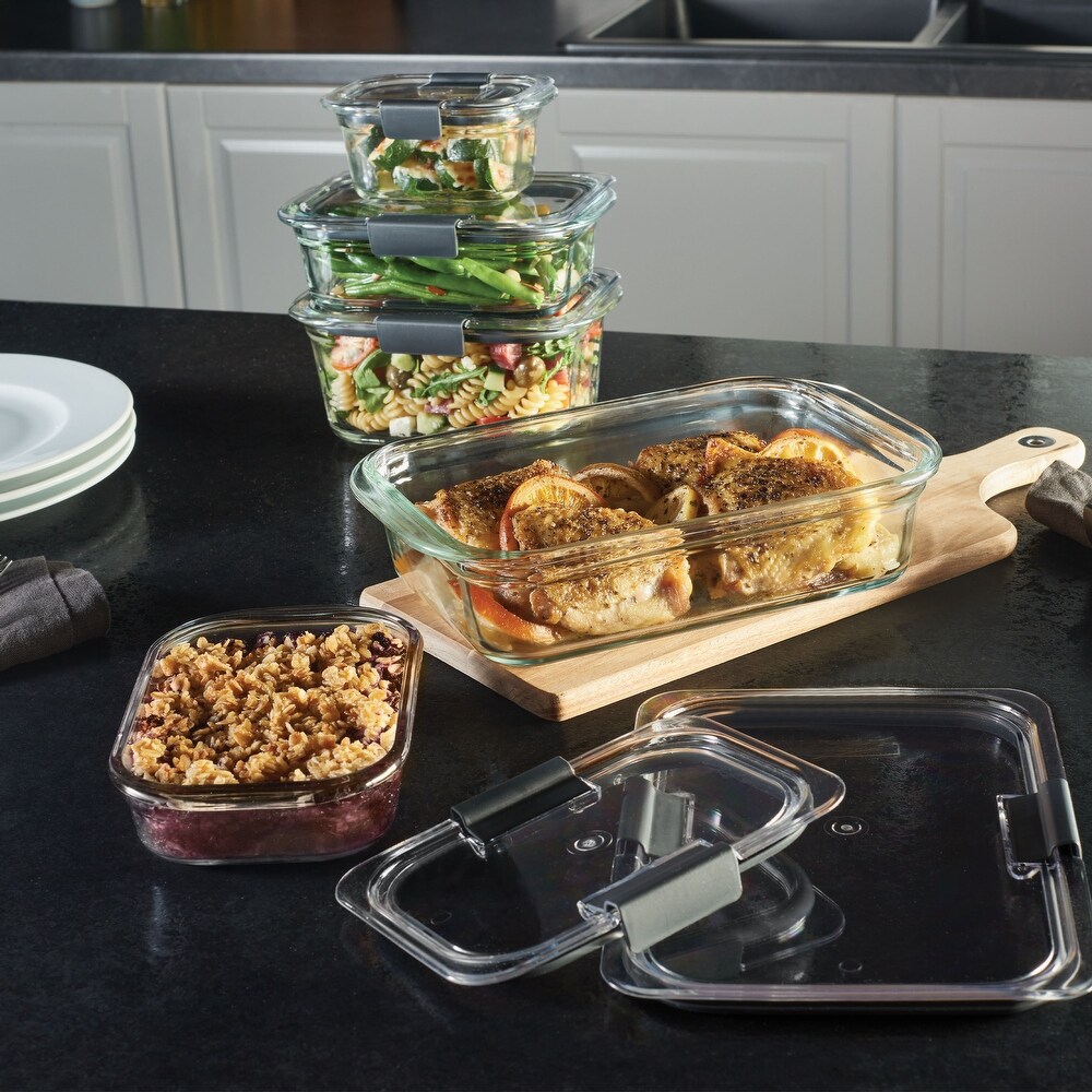 Rubbermaid Brilliance Glass Food Storage Containers  10 Piece Set