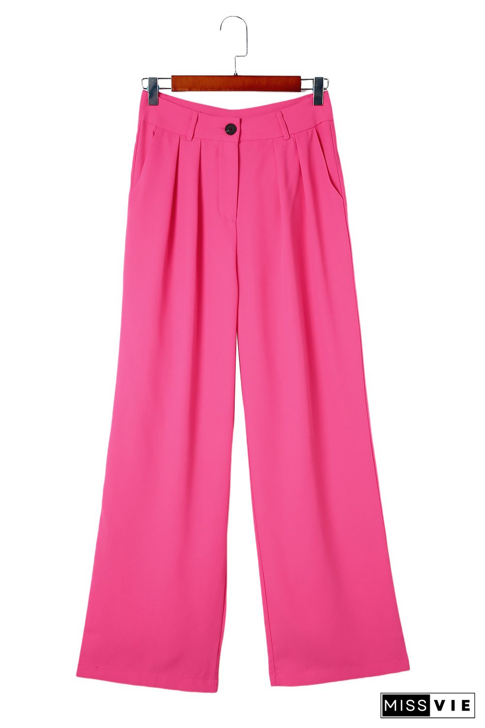 Rose Pleated High Waist Wide Leg Casual Pants