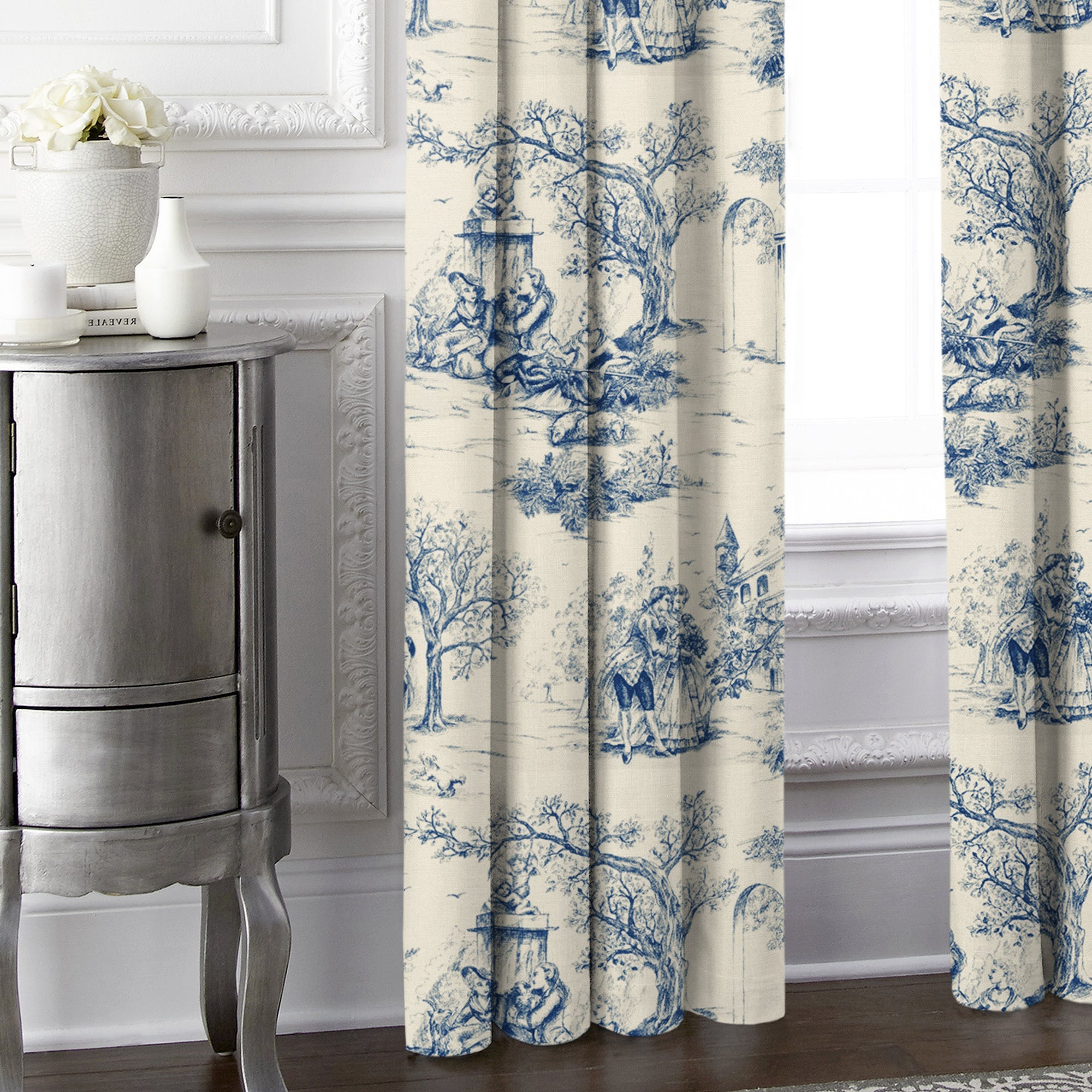 Archamps Toile Blue Drapery