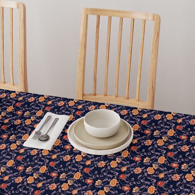 Rectangular Tablecloth， 100% Cotton， 52x104， Floral 25