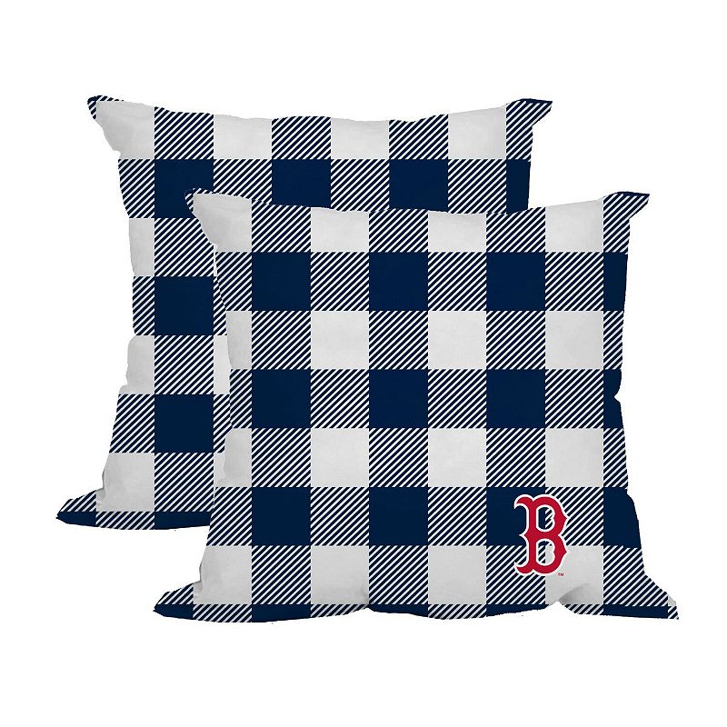 Boston Red Sox 2-Pack Buffalo Check Plaid Outdoor Pillow Set