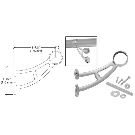 CRL Stainless Bar Foot Railing Bracket for 2 Tubi...