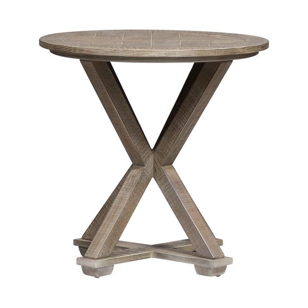 Parkland Falls Weathered Taupe Round End Table