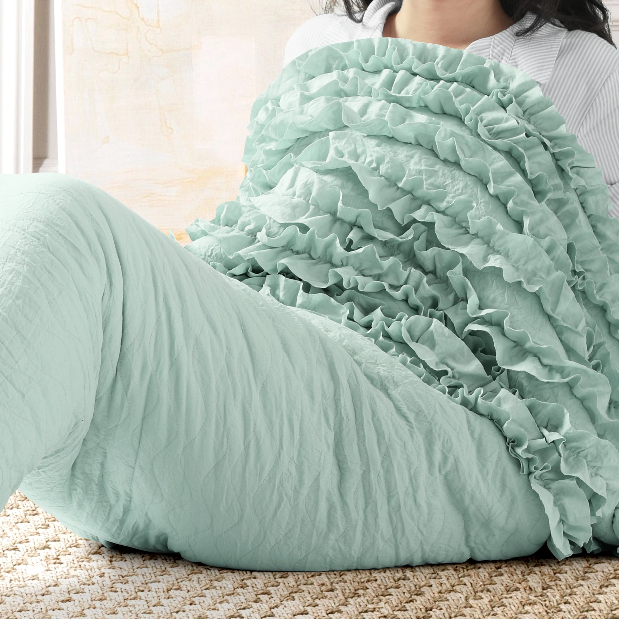 Mermaid Ruffle Mermaid Shape Sherpa Throw