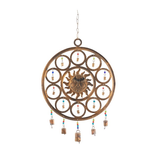 X 14 quot Eclectic Metal Sun Windchime Bronze Olivia amp May