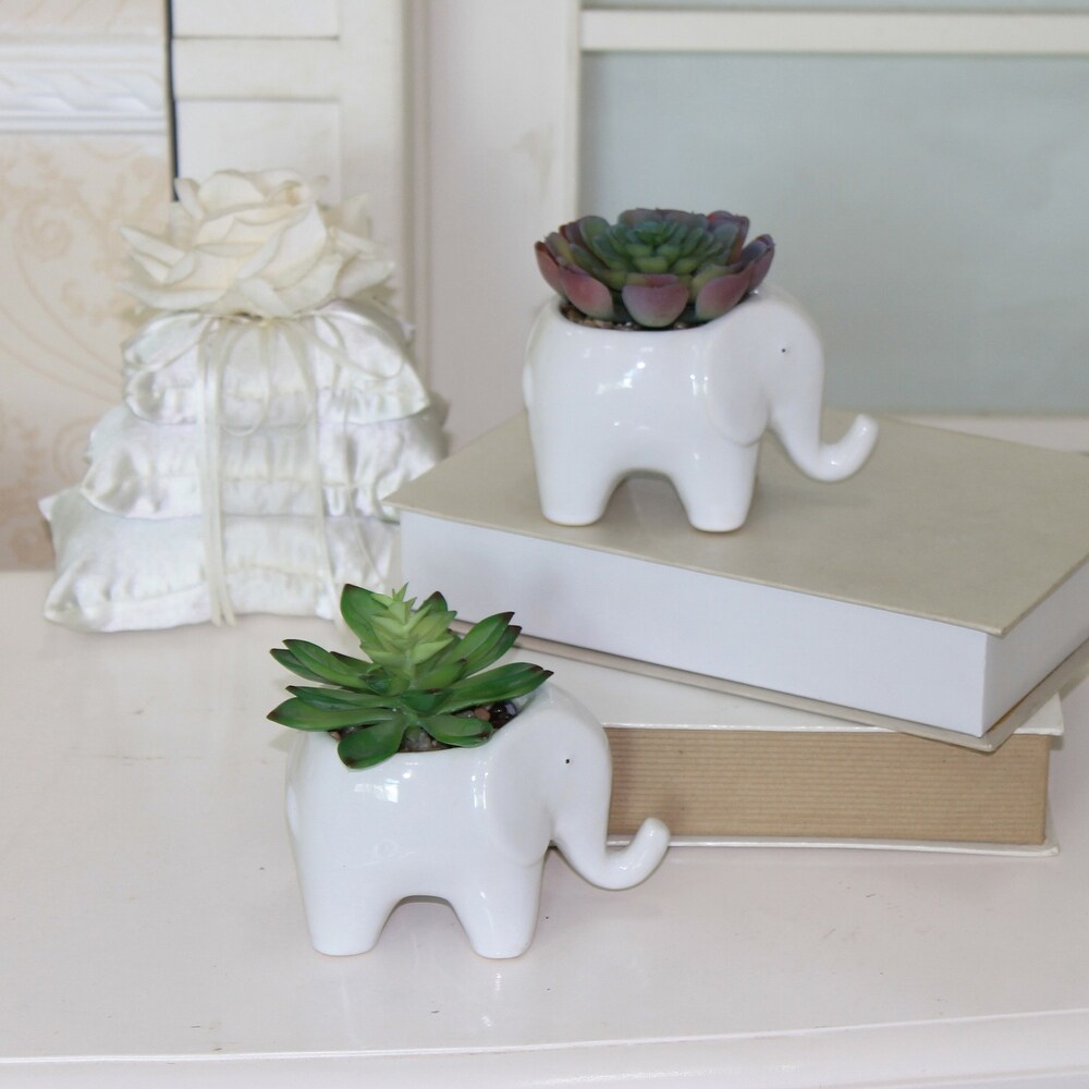 Set of 2 Ceramic elephant