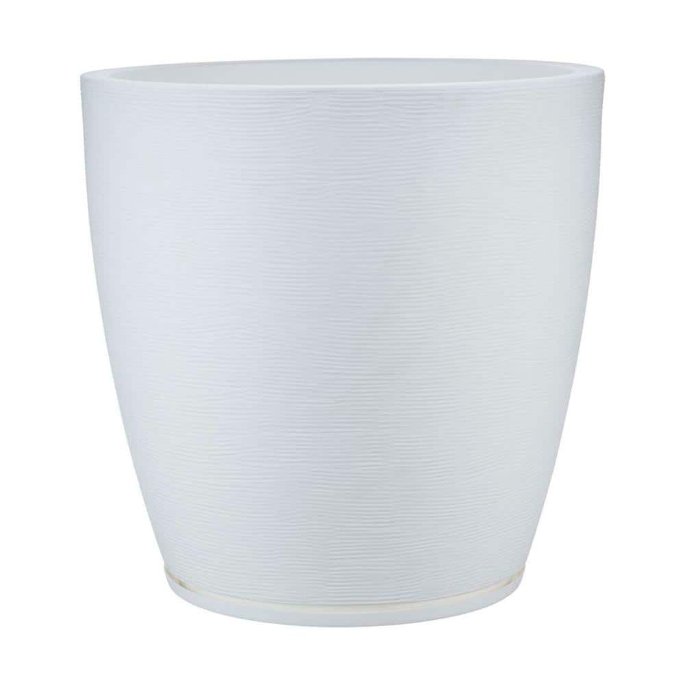 FLORIDIS Amsterdan X-Large White Plastic Resin Indoor and Outdoor Planter Bowl 10.16.0244