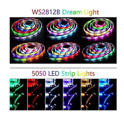 10m 20m Led Strip Lights Rgb 5050/rgbic Ws2812b Infrared Bluetooth Ontroller Tv Backlight Room Luces Luminous Decorate Fita Lamp