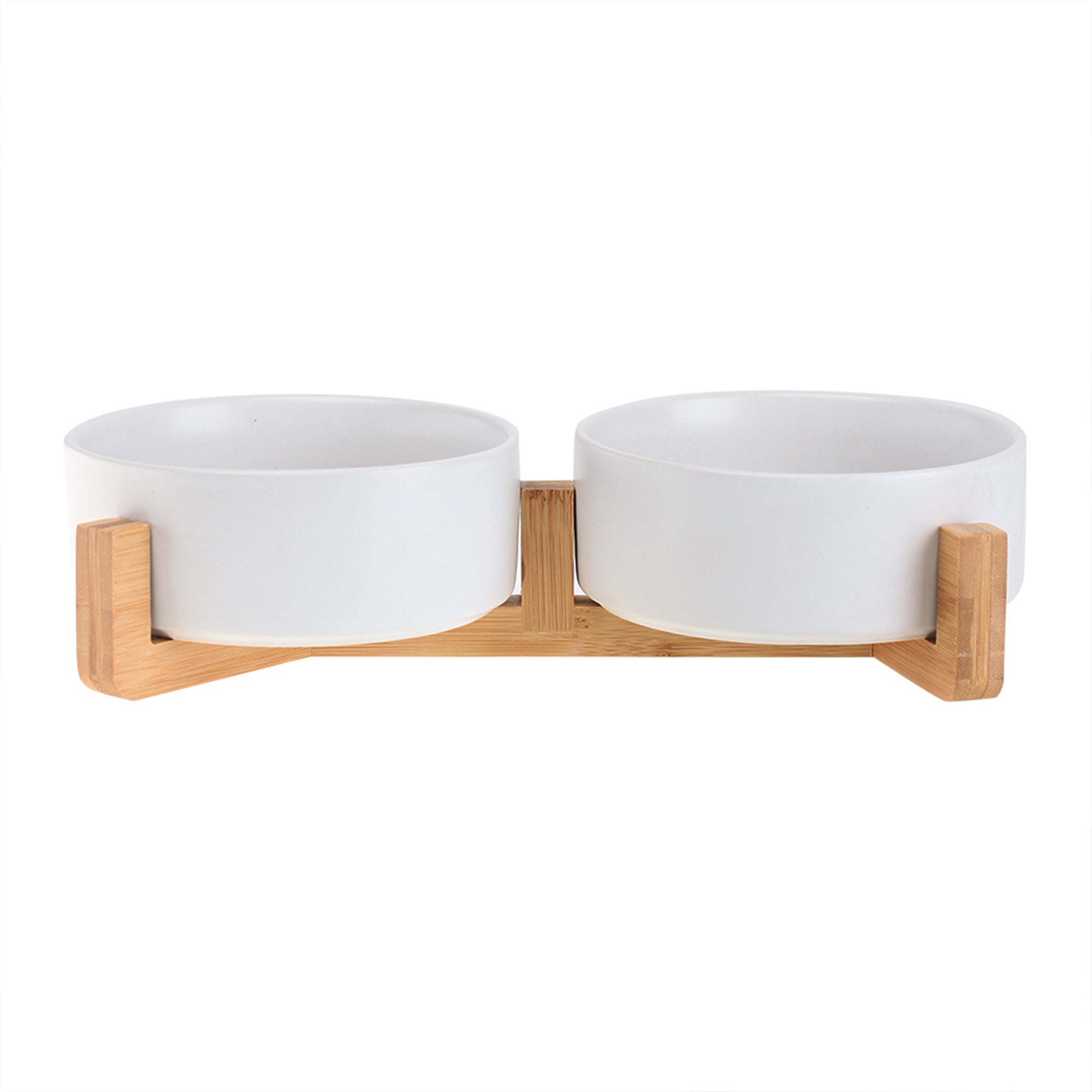 Ceramic Cat Food Bowl Set - Double Cat Bowls with Stand - Dog Food and Water Bowl