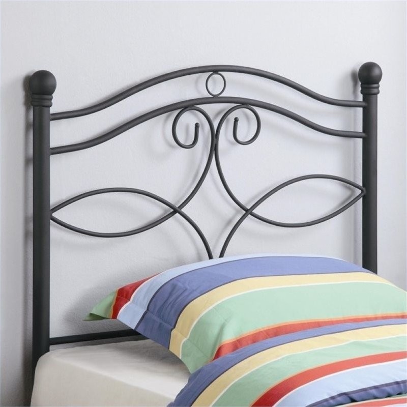 Bowery Hill Transitional Metal Twin Headboard in Matte Black   Traditional   Headboards   by Homesquare  Houzz