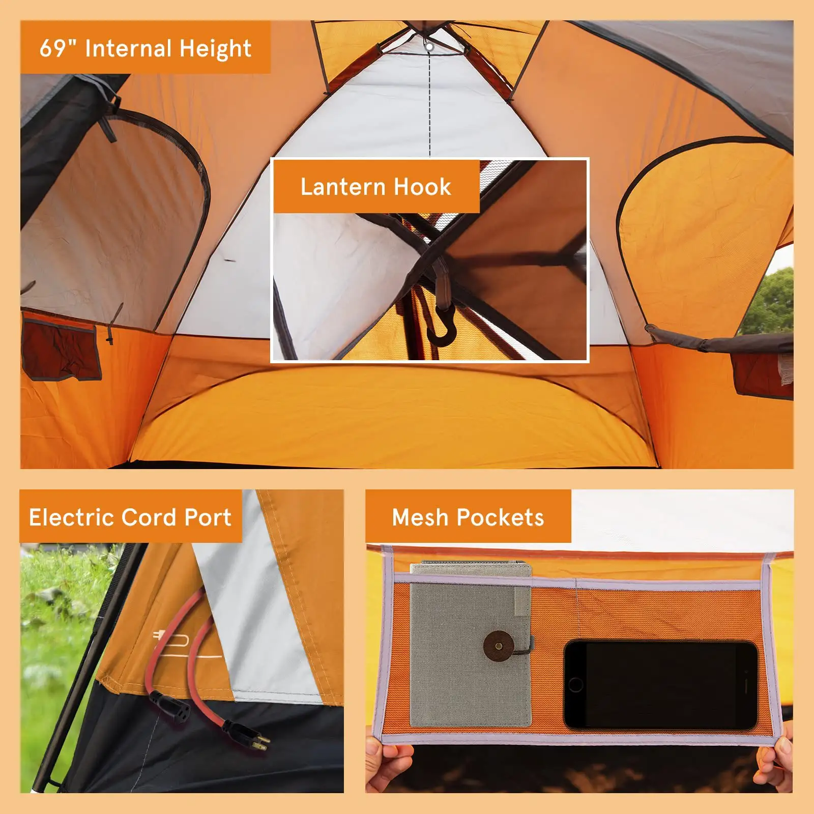 6 Person Outdoor Camping Tent with Screen for Family Camping  Backpacking  Hiking  Adventure